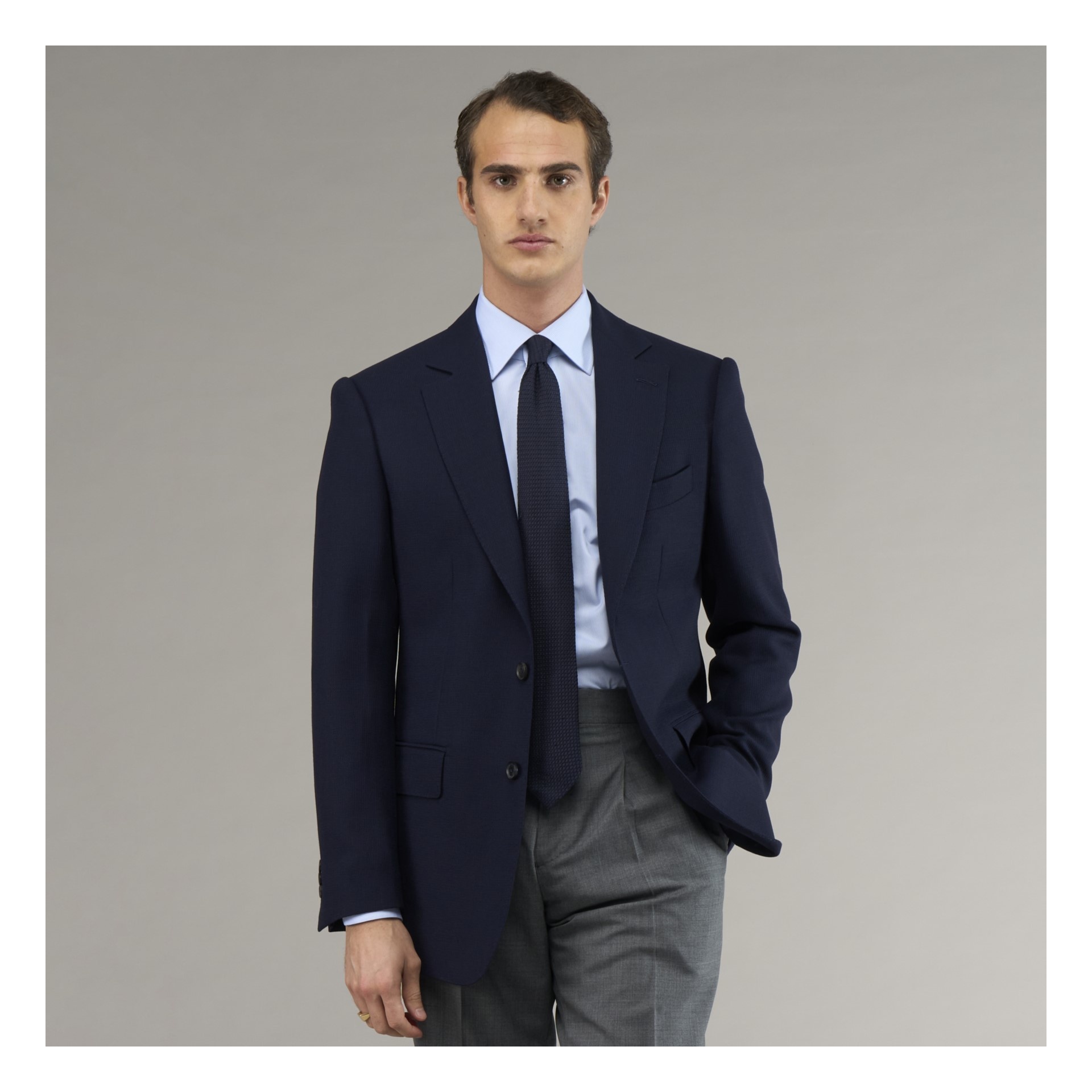 Blazer Fresco Mock Leno Marine