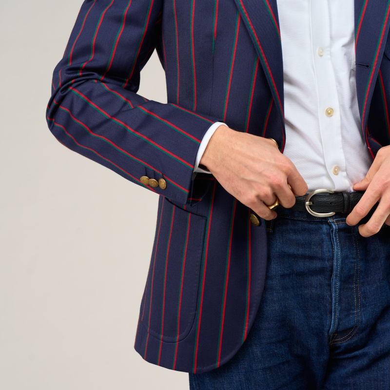 Veste sport rayée marine | Blazer élégant homme | Cotton Society