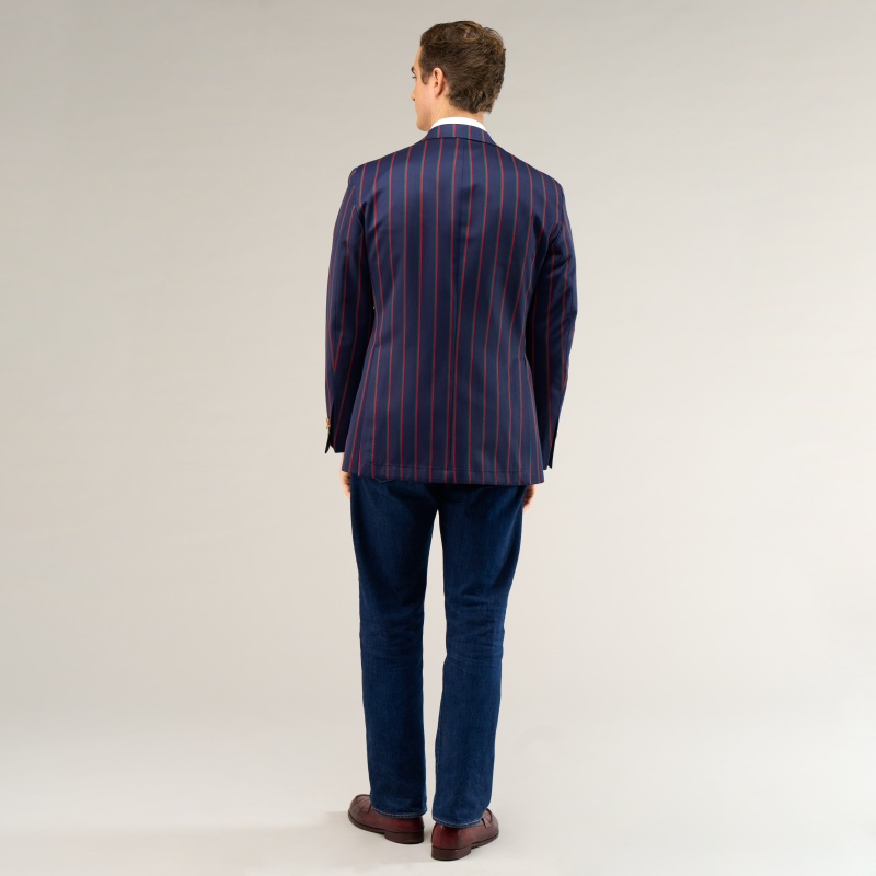 Veste sport rayée marine | Blazer élégant homme | Cotton Society