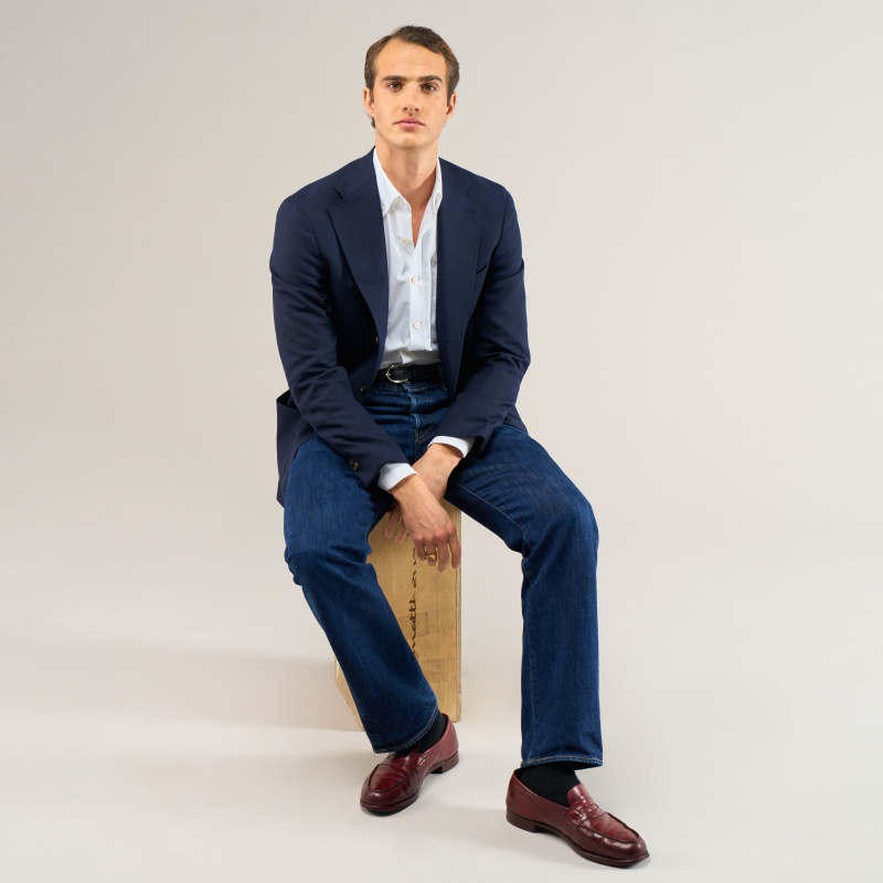 Veste sport bleu marine Fresco Lite 3 plis | Blazer respirant homme