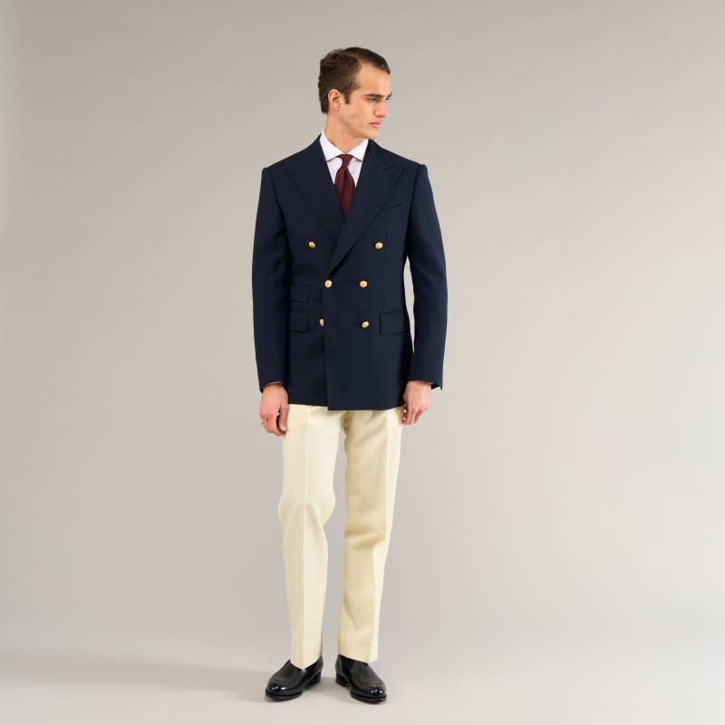 Veste croisée bleu marine Fresco 2 plis | Blazer classique homme